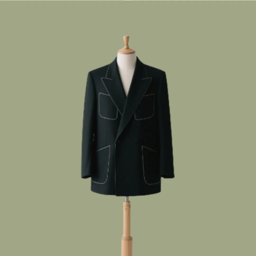 

Модный дизайн, мужской костюм на одной пуговице, блейзер, повседневный деловой стиль, черная мужская куртка, повседневная вечеринка, офисная мужская одежда, 1 шт.