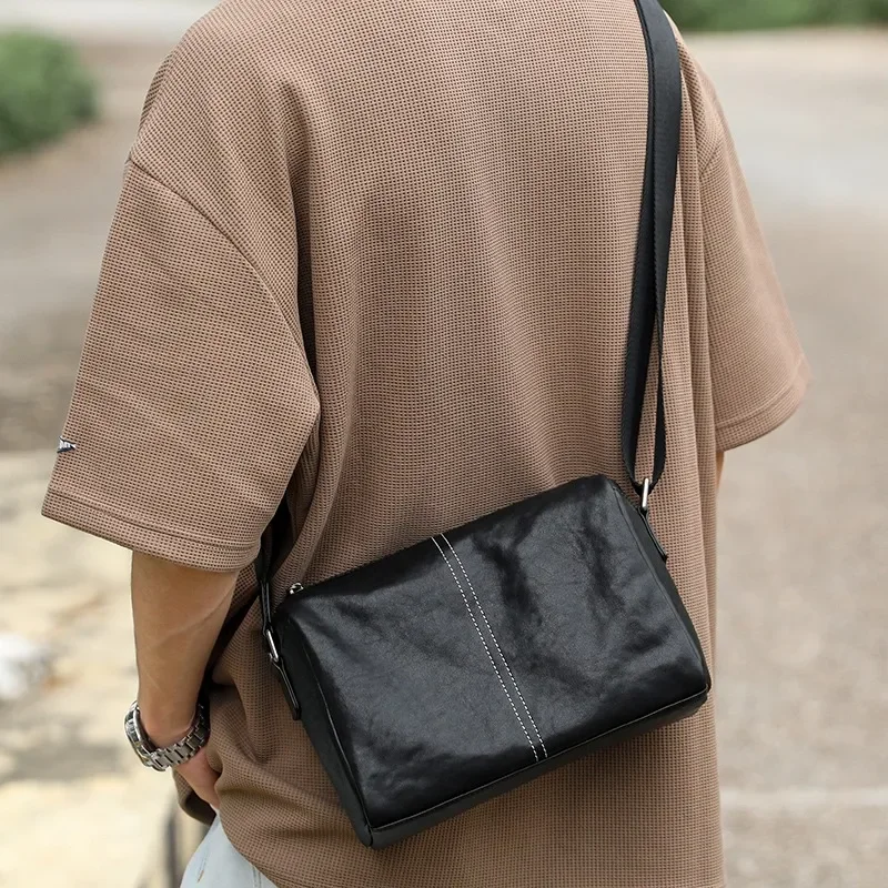 SENOFAN Brand Shoulder Bag Men Korean Leather Genuine Cowhide Crossbody Messenger Bags For Man Luxury Designer Sling Bag Male