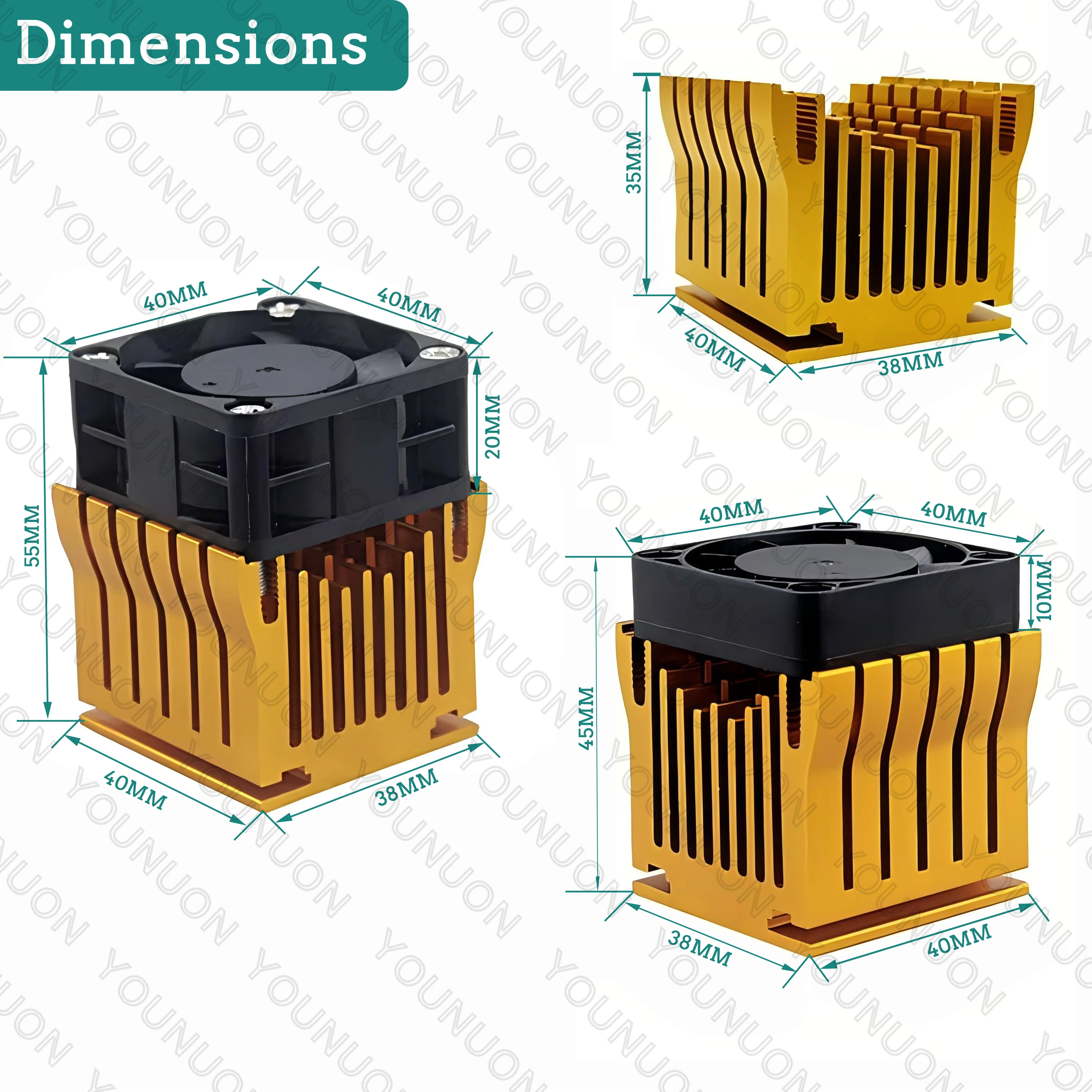 DIY Aluminium Northbridge Heatsink Cooler Motherboard Radiator w/4cm Fan For PC Computer Case South North Bridge Chipset Cooling
