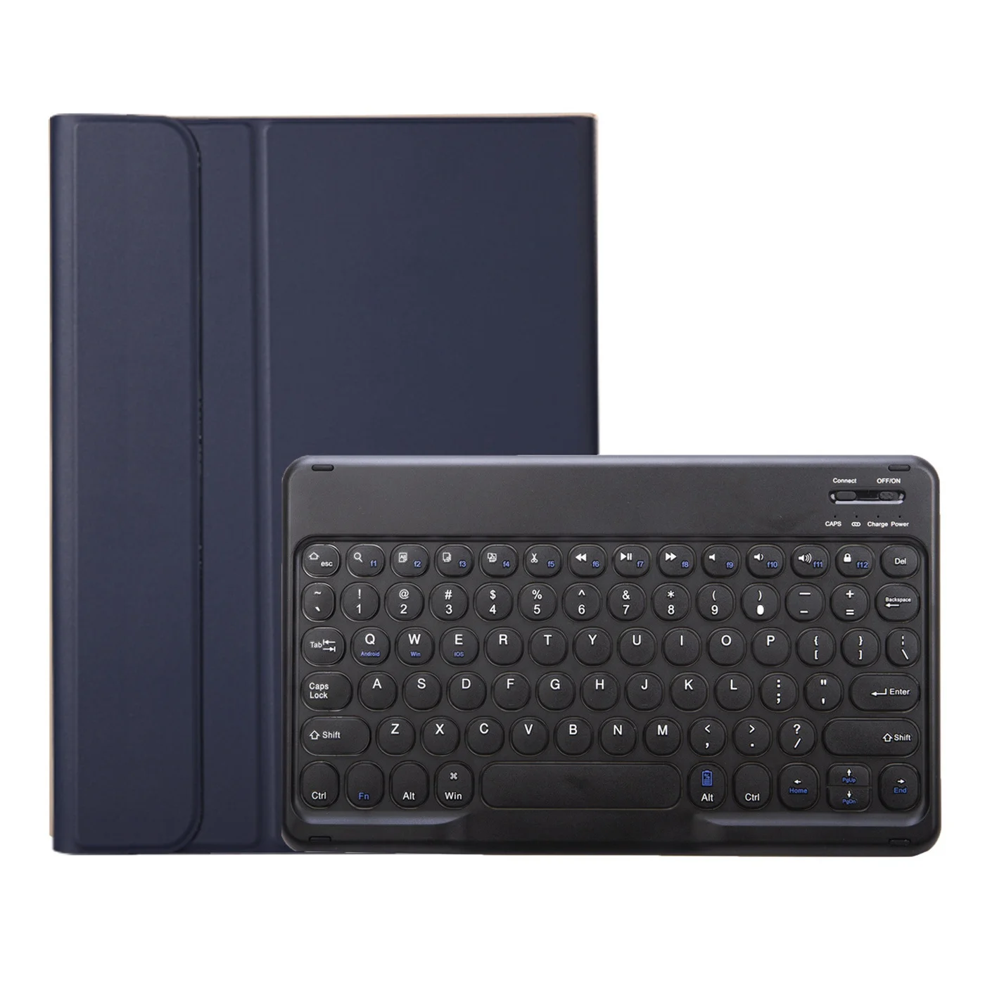 for iPad 10.9 (2022) Pen Slot Design Leather TPU Tablet Shockproof Stand Cover with Round Keys Bluetooth Keyboard