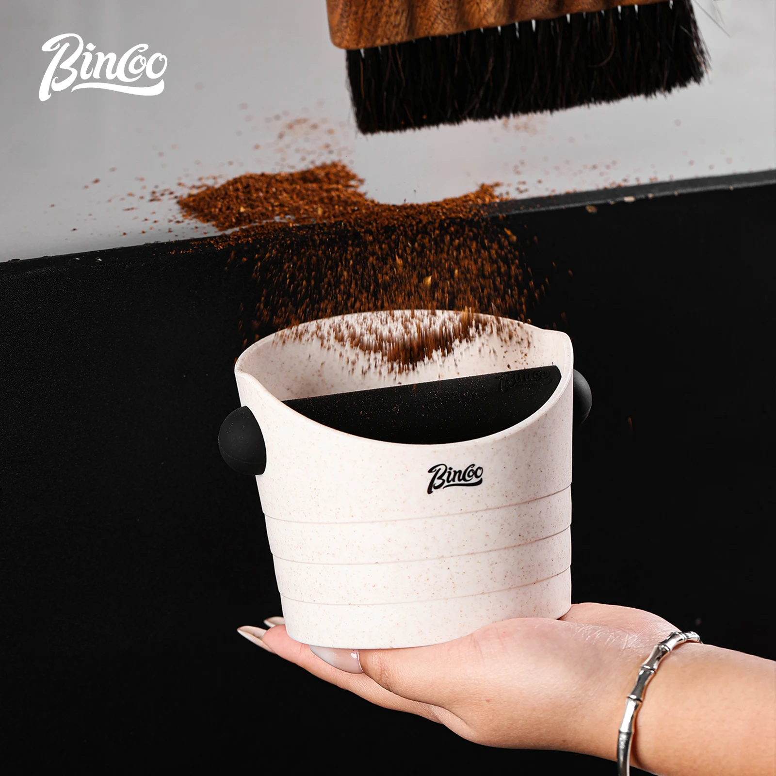 Bincoo Espresso Knock Out Bin 0.5L/1.2L Capacity Made from 60% PP and 40% Used Coffee Grounds Durable and Container for Baristas