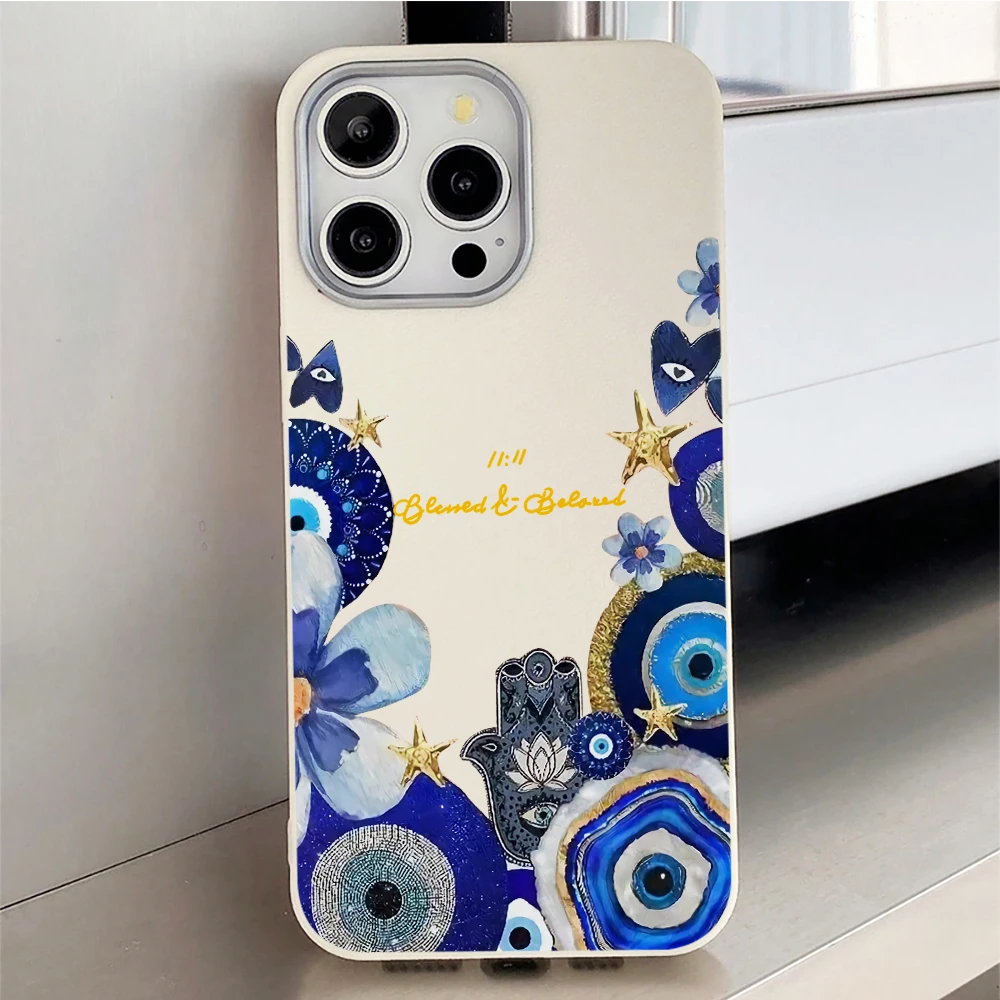 The Blue Evil Eye Phone Case For Xiaomi Mi Lite 5G Ne Xiaomi For 17 Pro Max 13 14 15 Pro 14 15 T Shockproof Bumper Soft Cover