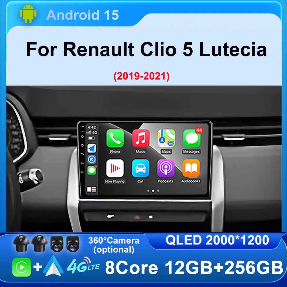 

Android 15 for Renault Clio 5 Lutecia 2019 - 2021 Car Radio Multimedia Player Auto Video GPS Navigation Carplay 2Din DVD Stereo