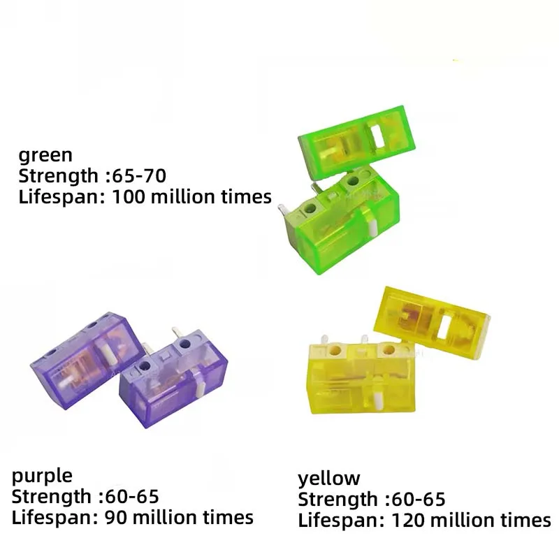 10 قطعة Huanuo مفتاح صغير جديد أصفر أخضر أرجواني ماوس عالمي G502 #1
