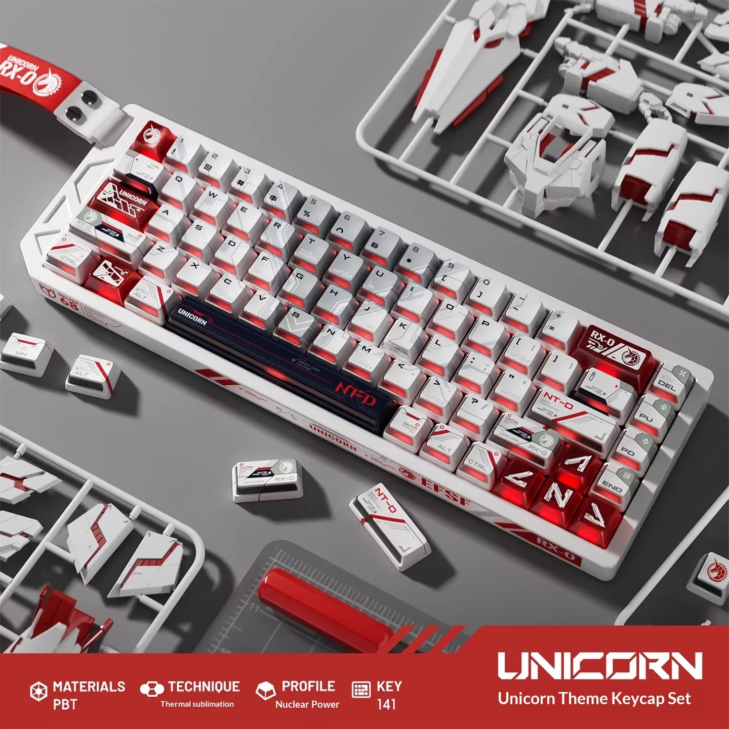 PIIFOX DZS-HDL PC Keycaps Fog Permeable Keycap PBT All-over Sublimation Keyboard Keycaps Customized PC Accessories Gifts