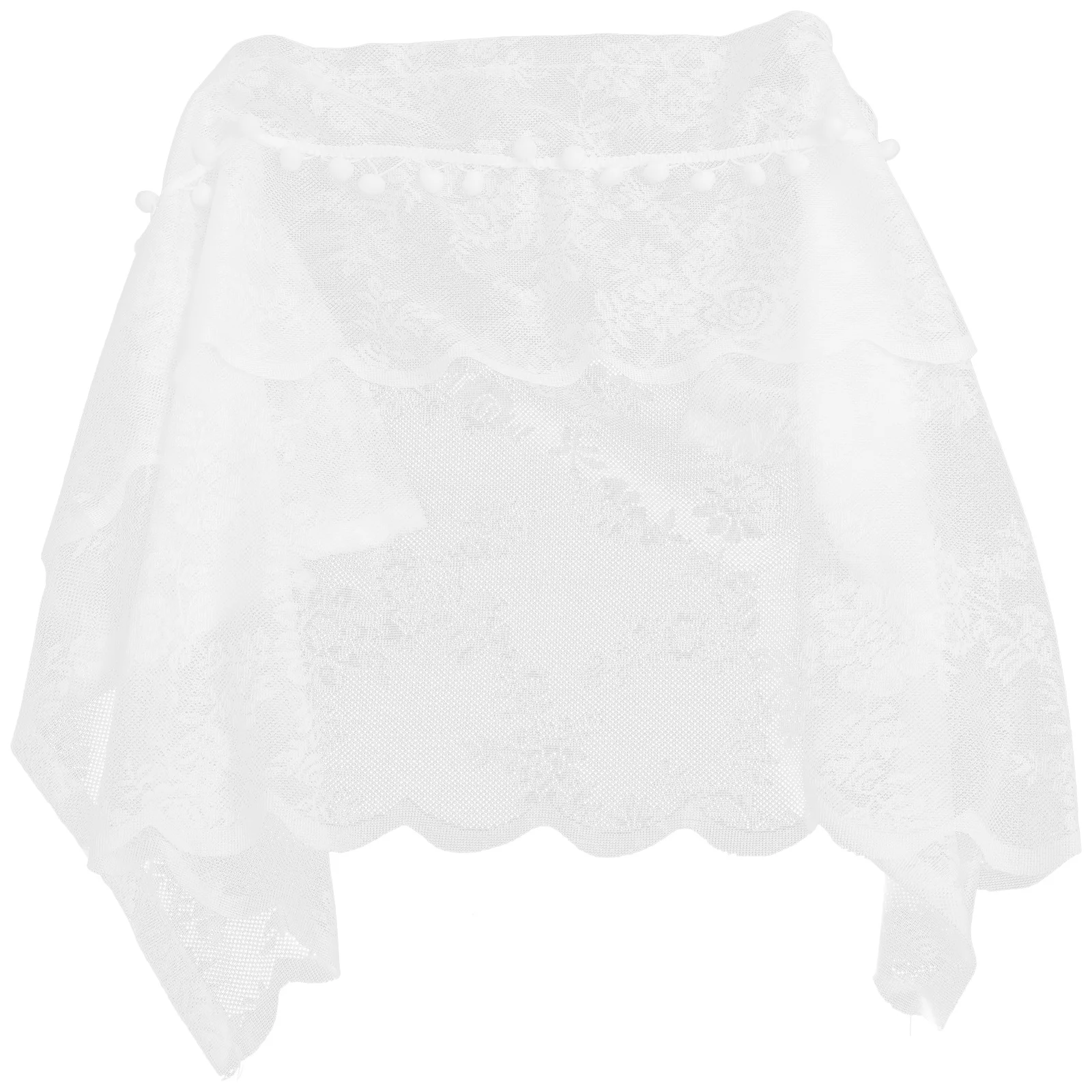 

Lace Tie-Up Balloon Shade Window Curtain Rustic Farmhouse Valance Short Curtains for Kitchen Bedroom Balloon Shades for Windows