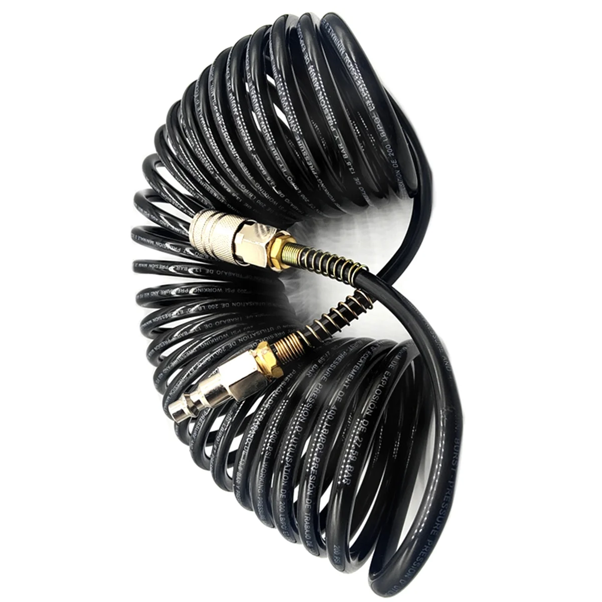 Adaptador pneumático 1/4npt, acoplador rápido, bobina de inflar, mangueira de ar, compressor, pressão de ar, conector rápido, 5mm x 8mm x 7.5m