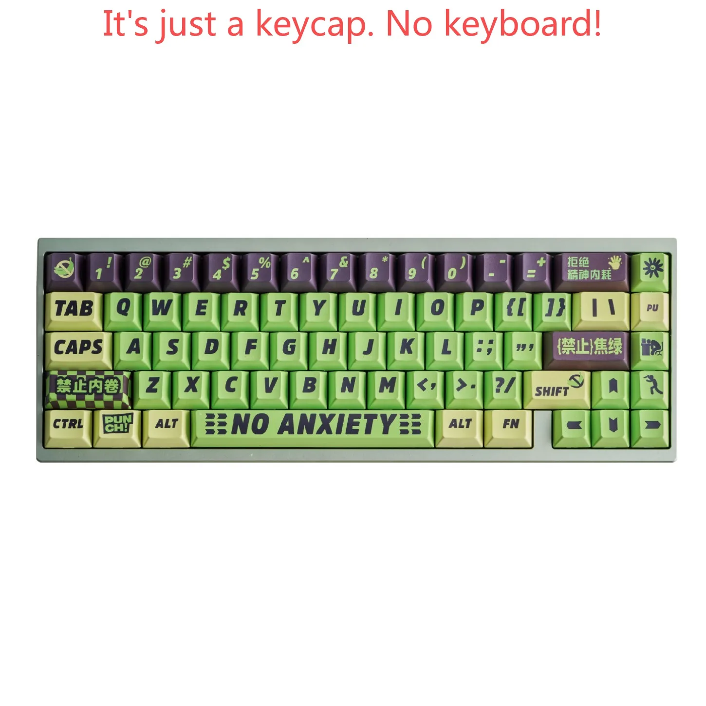 Green PBT Cherry Profile Keycaps 130 Keys Personalized Key Cap Set for 60-108 Mechanical Keyboard Gaming Office Gift
