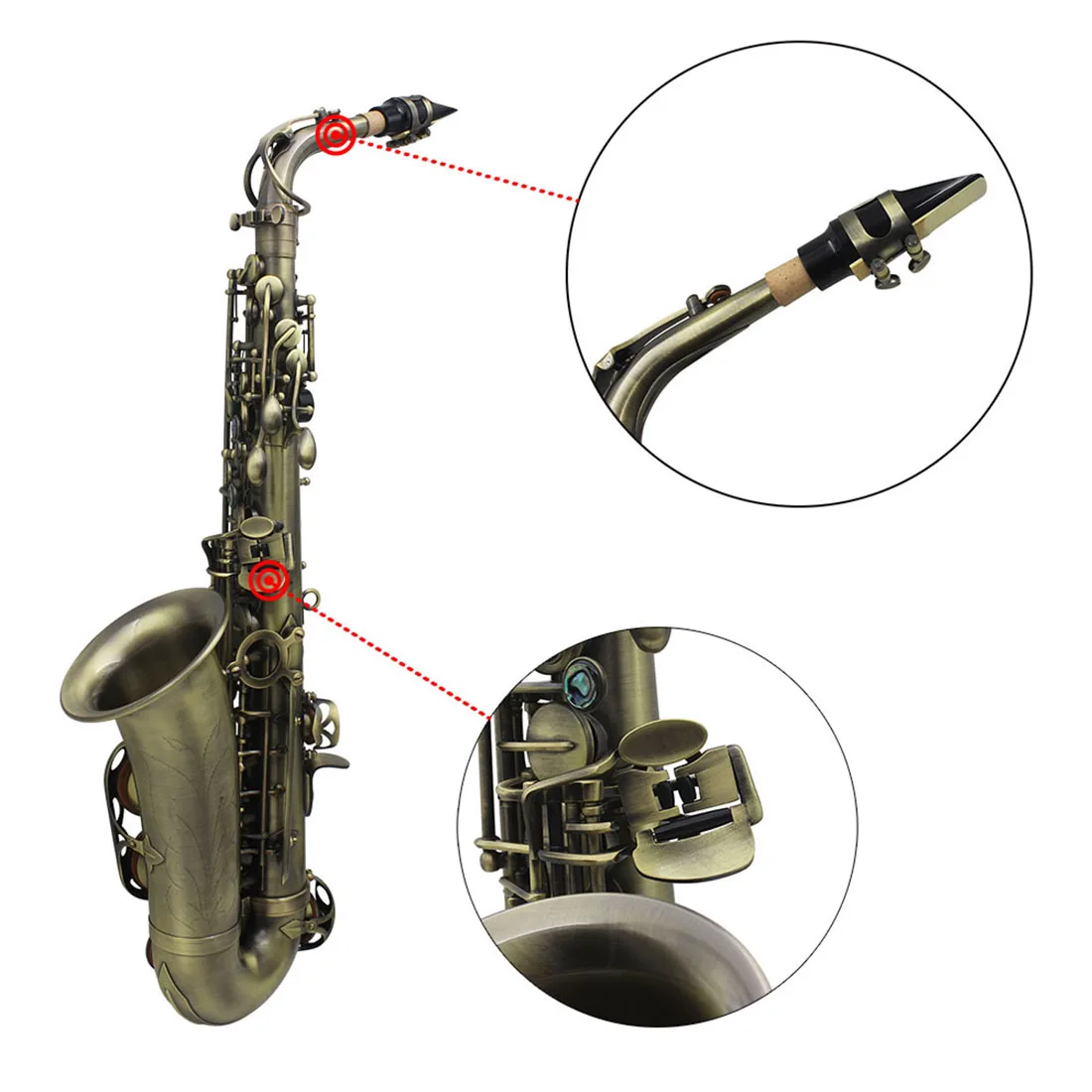 Slade Eb Altsaxofoon Cyaan Antieke Stijl E Flat Alto Sax Set Houtblaasinstrument Met Draagtas En Accessoires