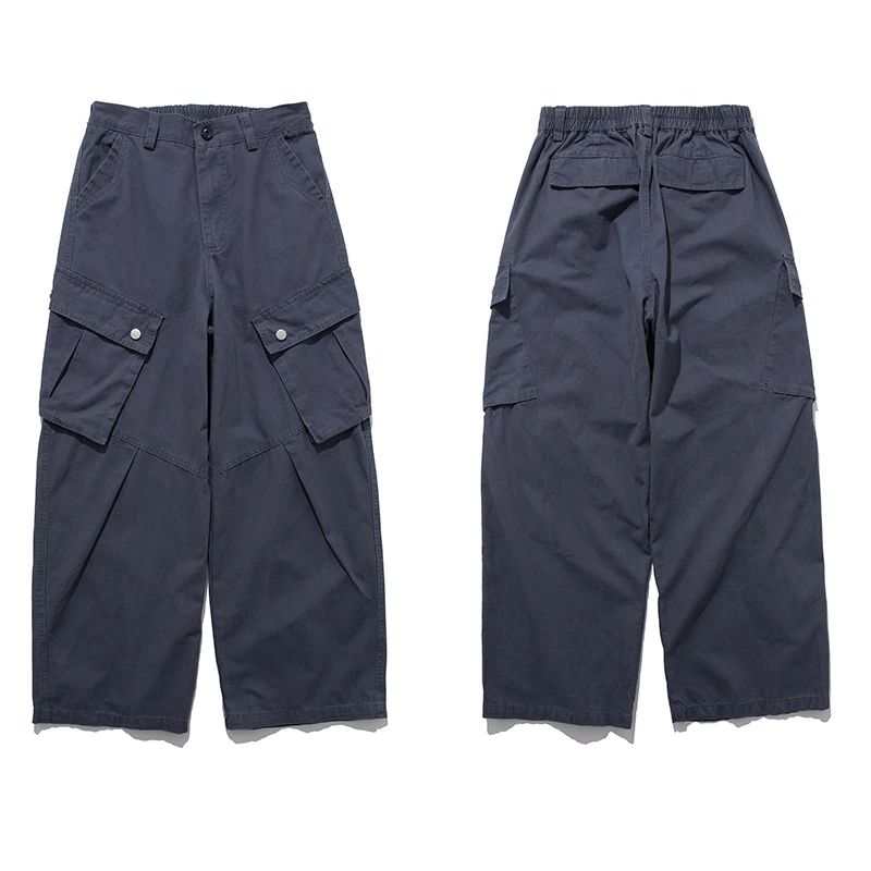 

Мужские рабочие брюки из хлопка с прямыми штанинами, повседневные, свободного кроя, с множеством карманов, весна-осень, новые, усиленные, для тяжелых работ