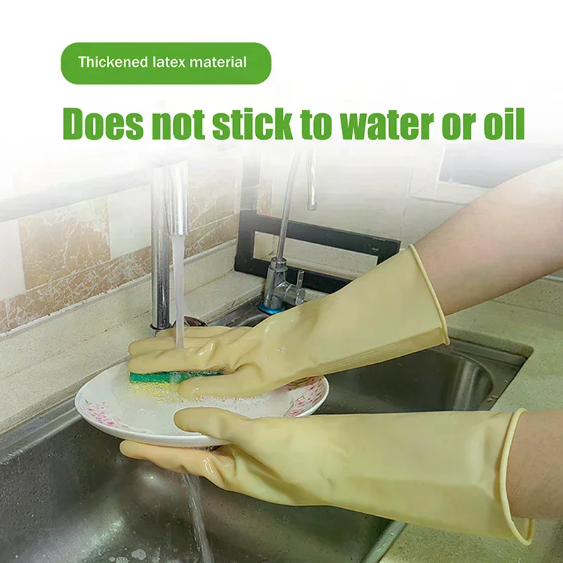 Durable Rubber Gloves For Household Kitchen Dishwashing Cleaning Laundry And Other Household Chores