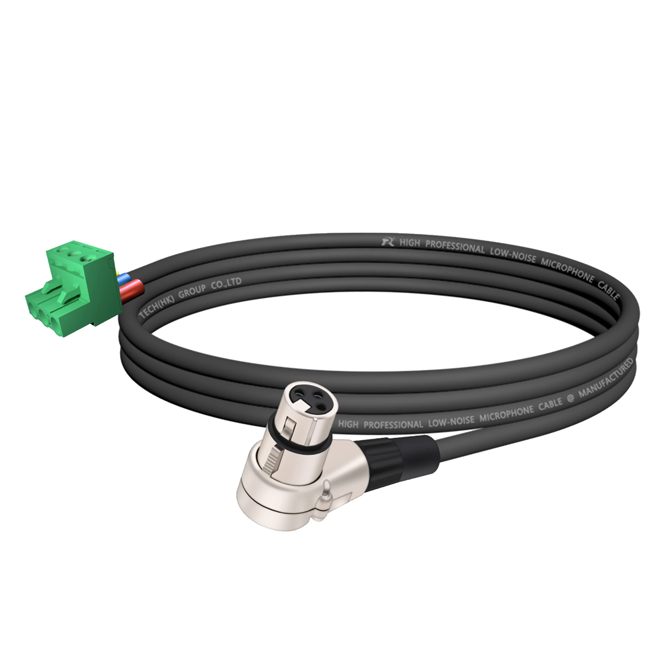 PHX3M/2EDG 5.08 3-polige Steckbare Schraubklemme ​ Rechtwinkliges Weißes Metall-3-P-XLR-M/F-Kabel, Audiokabel, Mehrfarbige Ummantelung – Detail 21