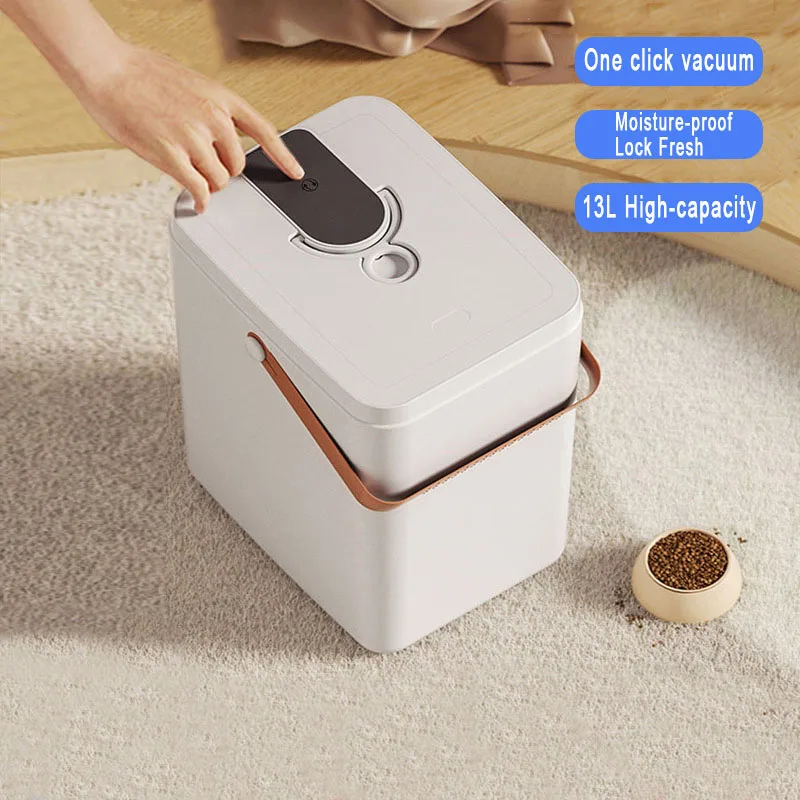 

Intelligent Vacuum Grain Storage Bucket Sealed and Moisture-proof Pet Cat Food Dog Food Preservation Large Capacity Grain Bucket