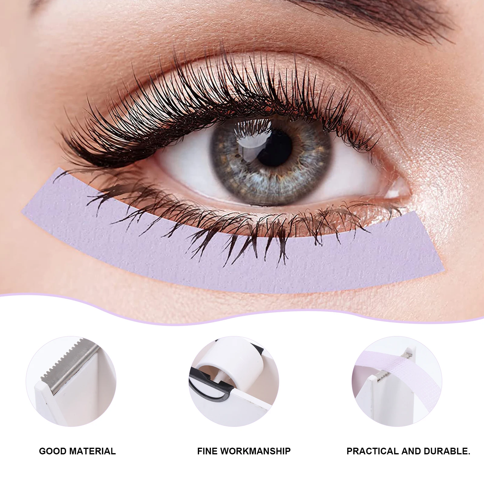 

1 set 1 Set Eyelash Tapes With Cutter Medical Grade Adhesive Breathable Skin Friendly Beauty Salon Home Use Extension Lifting