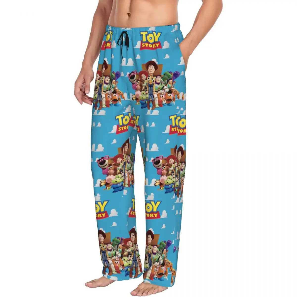 Custom Printed Kawaii Toy Story Pattern Pajama Pants Men Comic Hot Sleep Sleepwear Bottoms with Pockets