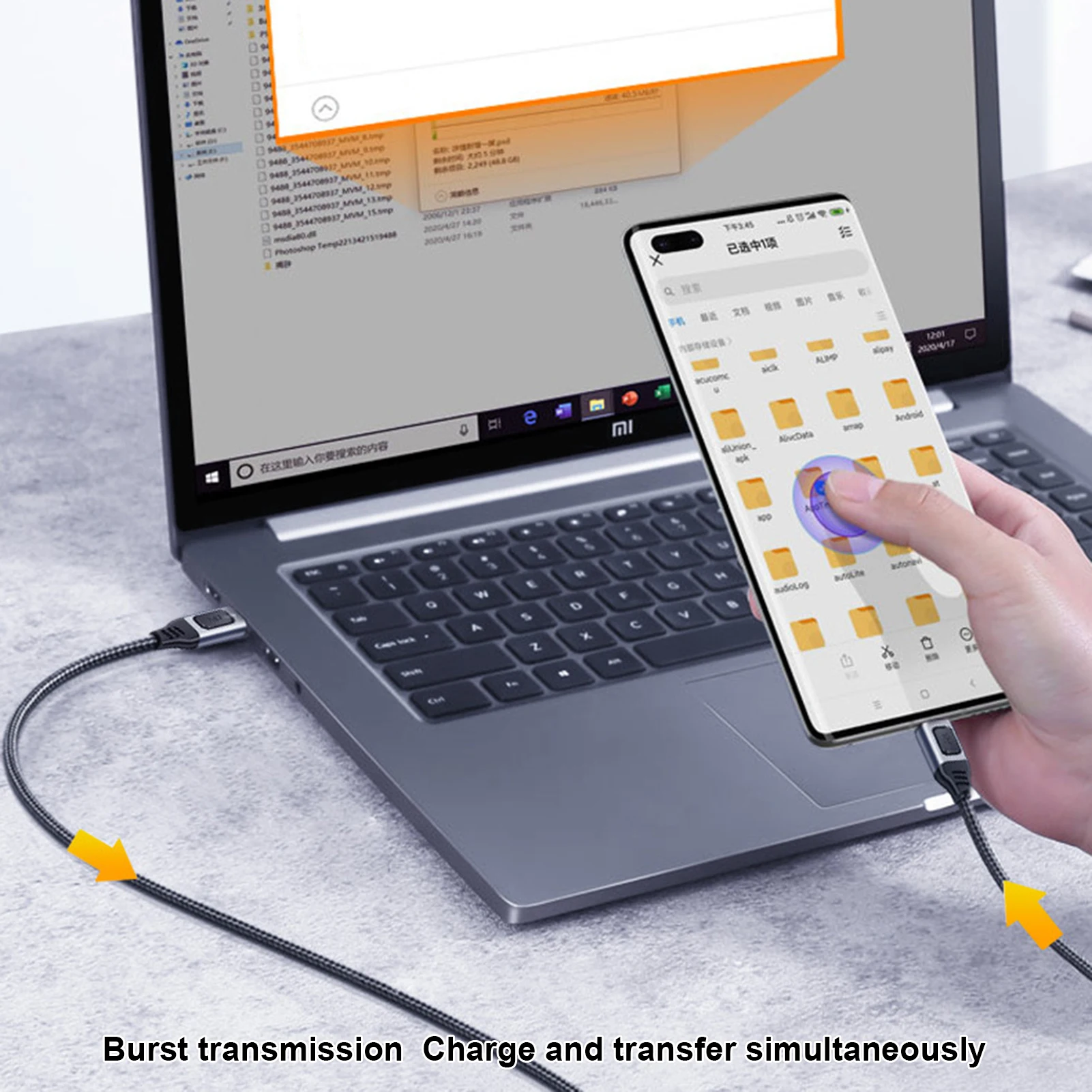 Cavo di ricarica cavo rapido con Chip Emarker 20V/5A cavo dati di tipo C intrecciato in Nylon a doppia testa per