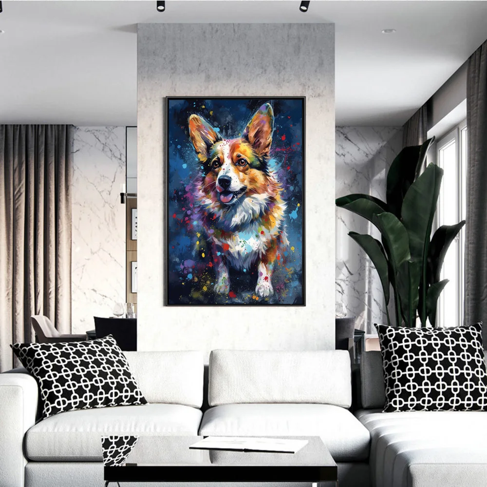 Watercolor Various Dogs Portrait Canvas Paintings on the Wall Art Poster and Print Lovely Animals Modern Picture Kids Room Decor