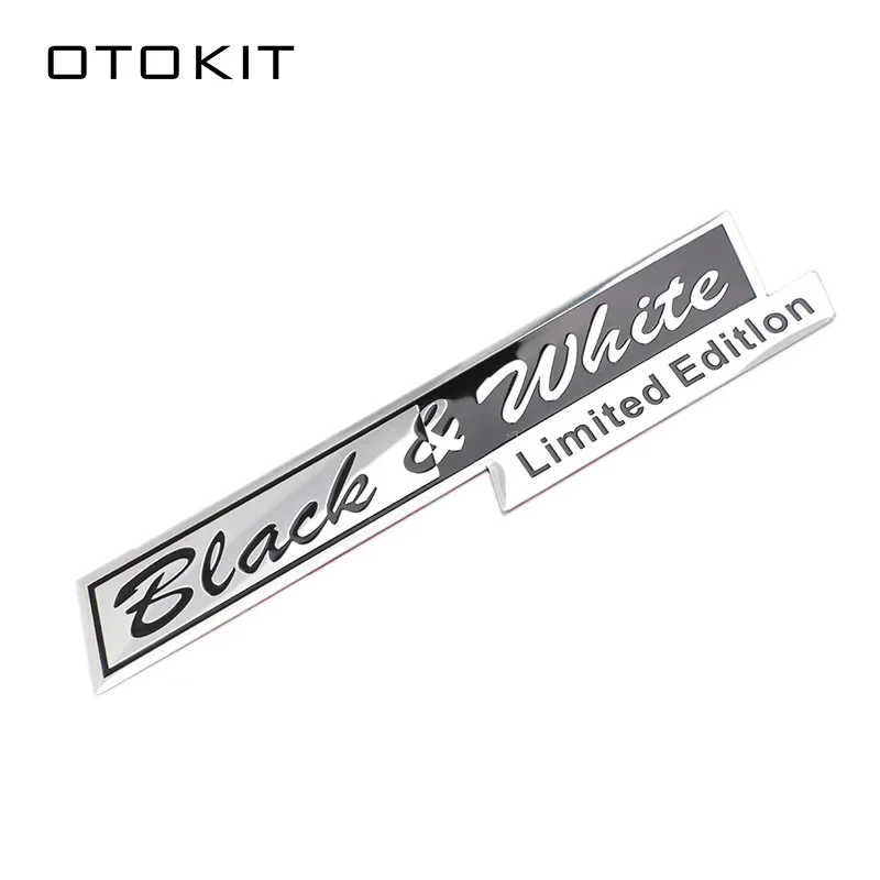 OTOKIT Aluminum Black & White Limited Edition Car Trunk Decal Sticker Badge Emblem For Motorcycle Decals Car Tuning Decoration