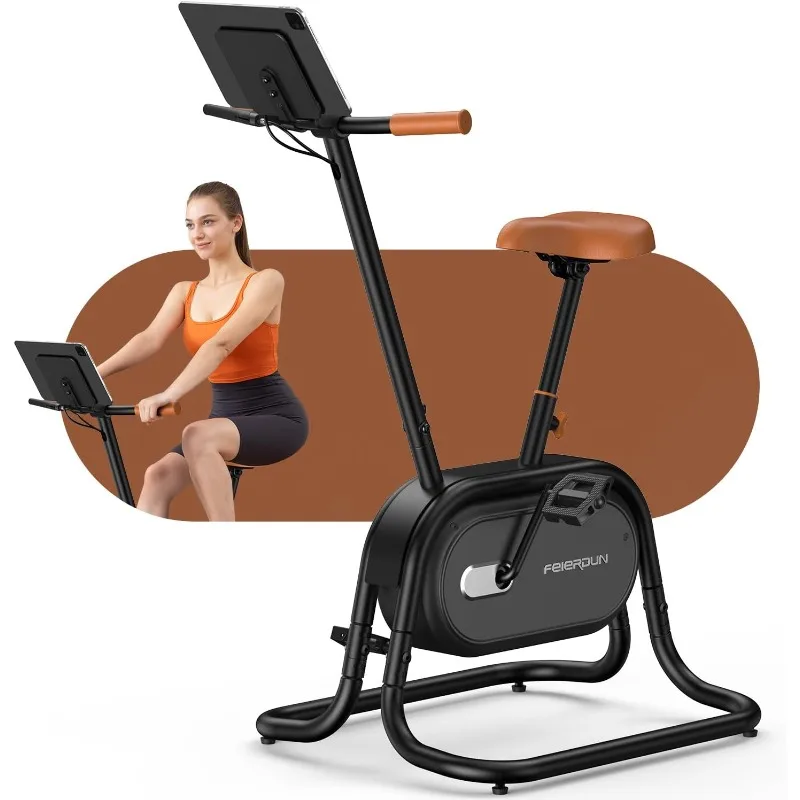 FEIERDUN Bicicleta estática vertical, bicicleta interior inteligente, deporte ligero con Bluetooth inteligente, conectividad exclusiva de aplicaciones