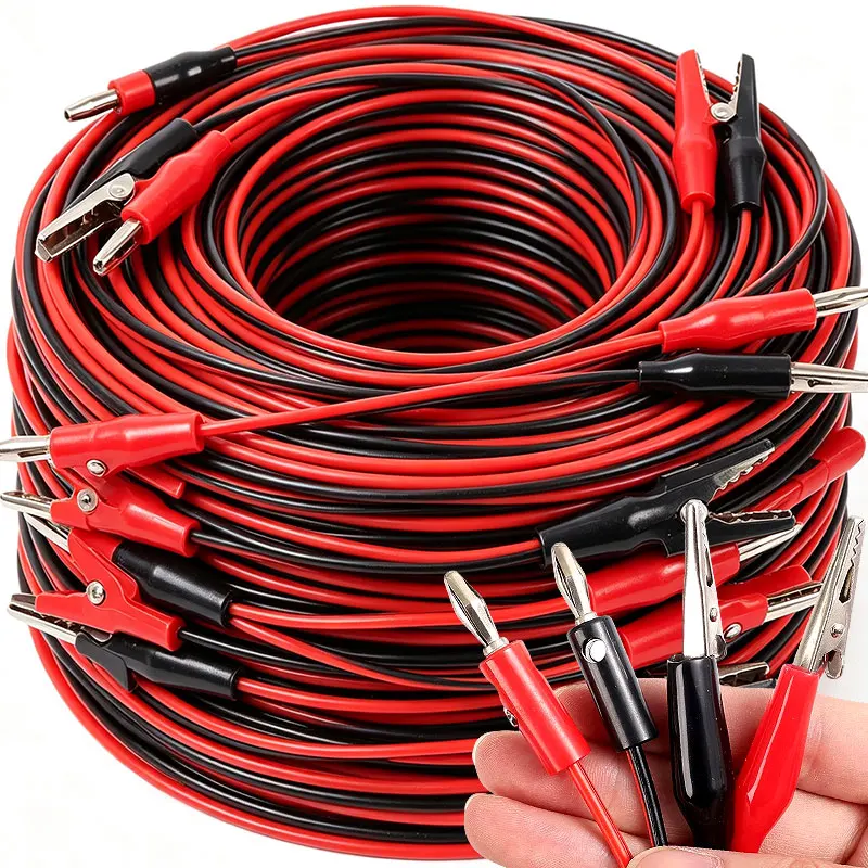 1-10Sets Banana Plug To Alligator Clips Multimeters Standard Electrical Test Equipment Test Leads Two-End Connector Supplies
