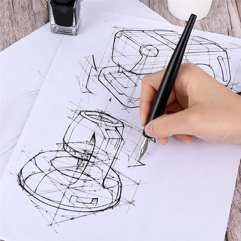 

AF91-11-Piece Comic Pen Nib Set, With 10-Piece Stainless Steel Pen Replacement Nibs For Writing, Drawing, Signing, Sketching