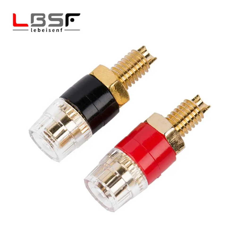 2pcs/1pairs Pure copper gold-plated trumpet crystal terminal power amplifier speaker terminal banana plug socket