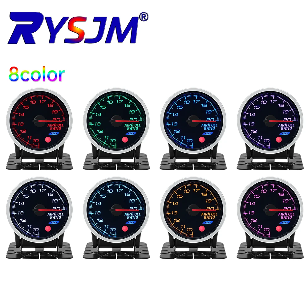 52MM Rauchglas-Anzeige Auto-Turbolader-Boost-Meter Öldruckmesser 3Bar 2Bar PSI Turbo-Anzeige 8 Farben Hintergrundbeleuchtung Mit Elektronik