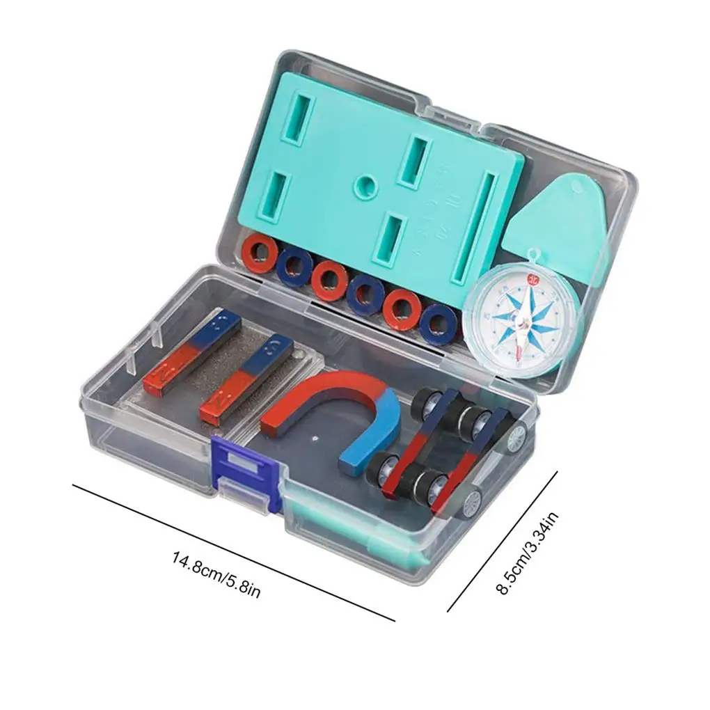 Labs Junior Science Magnetismo Set Anello da bar Esperimento Educazione Agitarsi Magneti Bussola a ferro di cavallo Kit di strumenti Regali per bambini