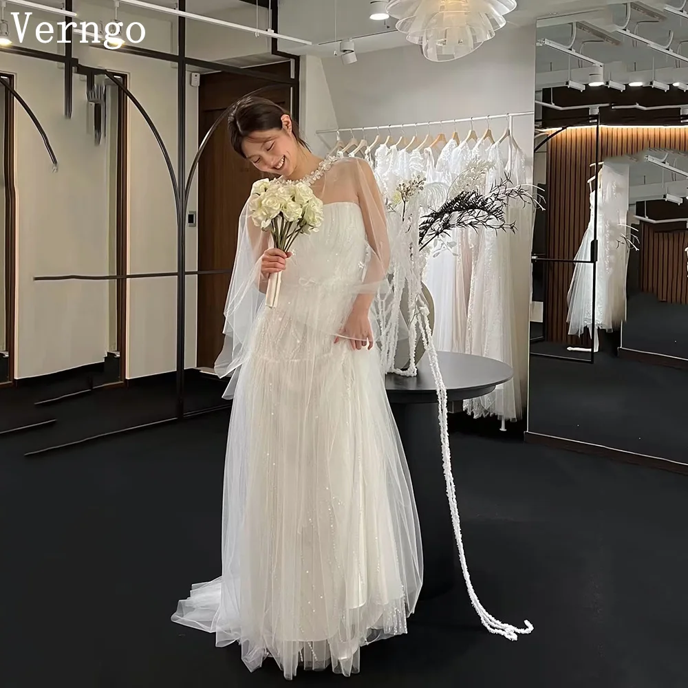 

Verngo Fairy Tulle Simple Classy Wedding Dress 2 Pics Appliques Bridal Gown Simple Maxi Korea Bride Dresses 2026 Customized
