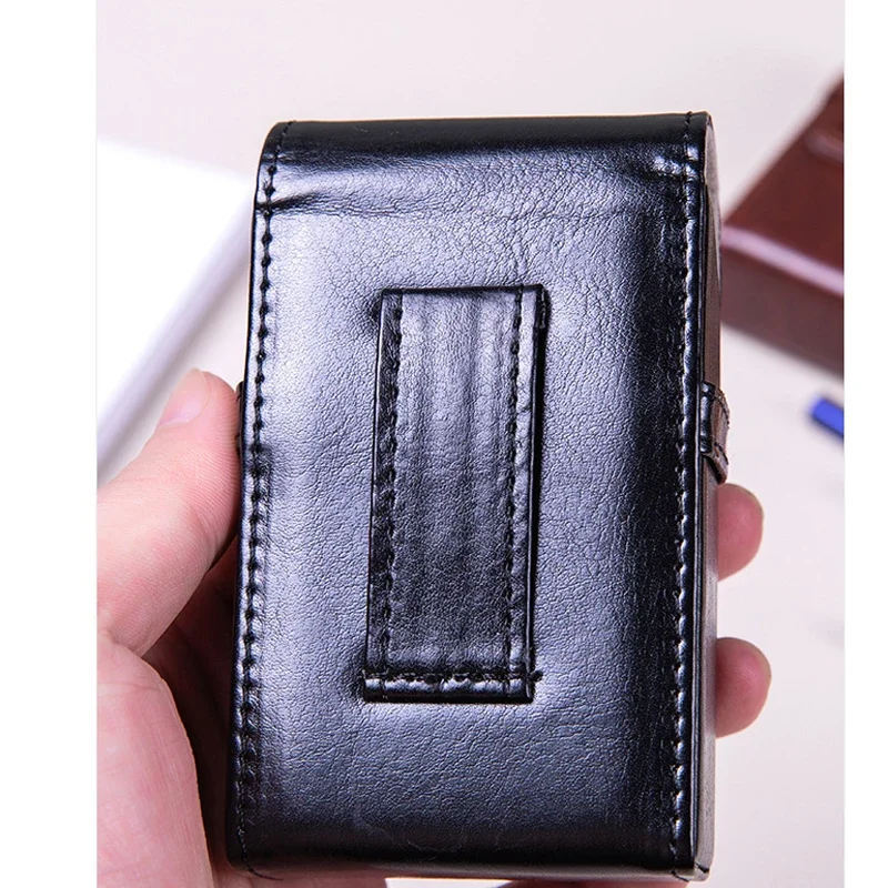 Cigarette Case Box Lighter Holder Bag Tobacco PU Leather Cigar Case Cigarette Box Belt Bag Case Smoker Gift