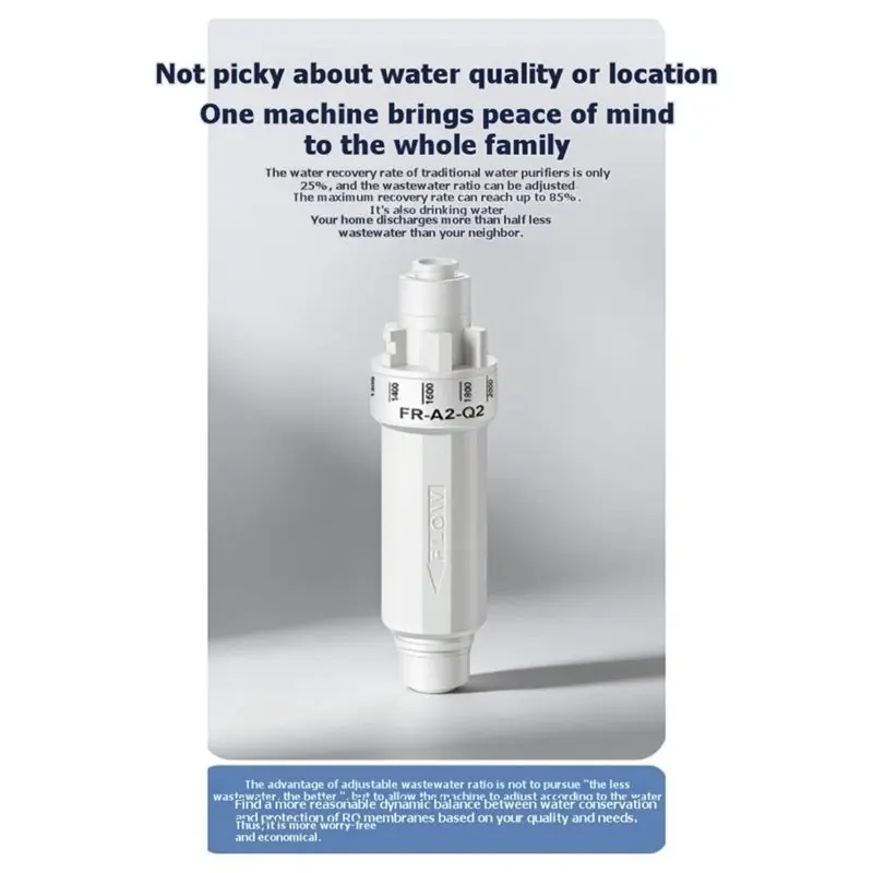 AT28-100-720CC Adjustable Flow Regulator Restrictor For RO For Water Purifiers With 1/4 In PE Hose Waste Water Filter