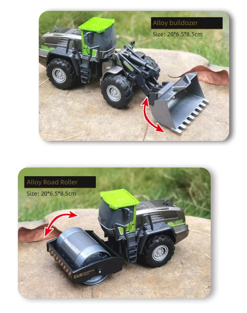 Alloy Engineering Diecast Truck Toy Car Construction Model Vehicle Loader Tractor Crane Excavator Toys for Boys Gift Collection