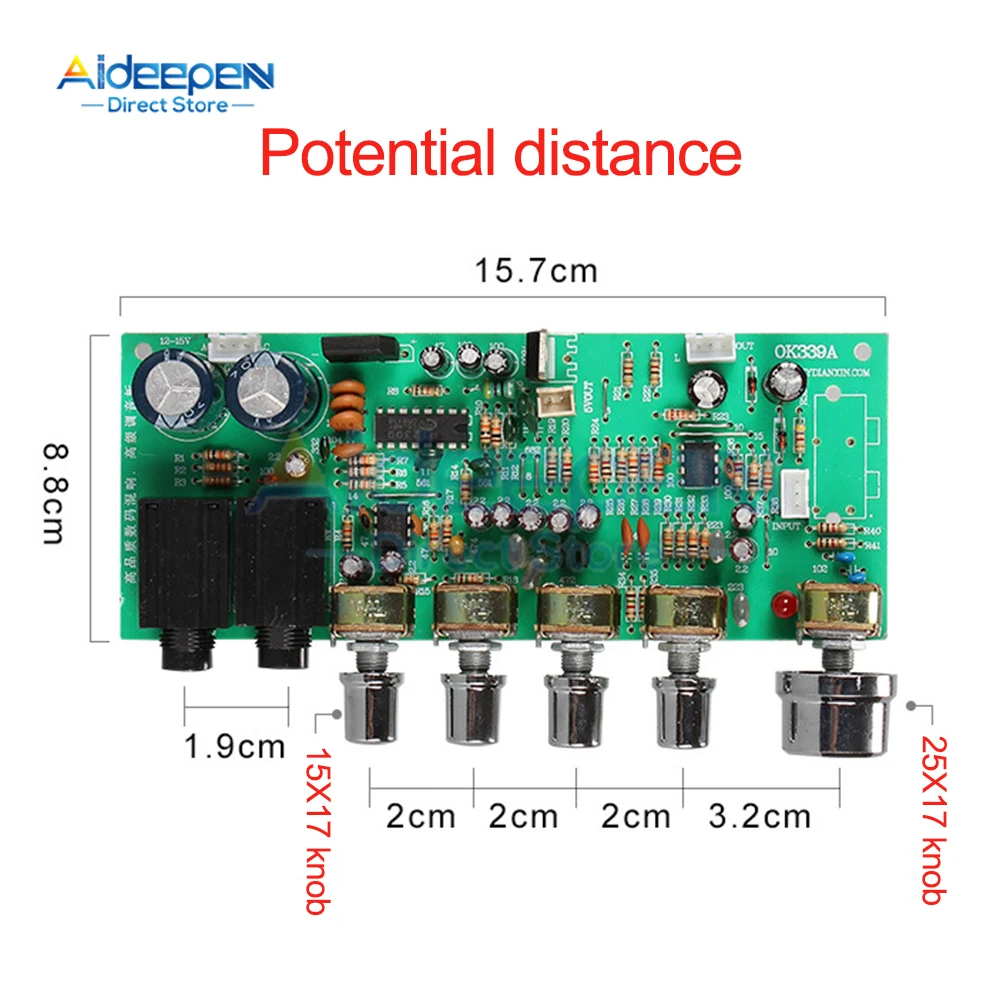 Imagem -03 - Amplificador de Baixo Ruído Painel Frontal Reverberação Board Tuning Board com Potenciômetro ac 1215v Pt2399