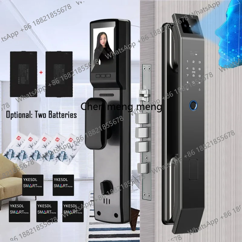 

3D Face Recognition Unlock Digital Door Lock With Camera FIngerprint Password Unlock Keyless Electronic Door Lock