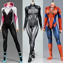 1/6 Scale Jumpsuits Anime Girls Fighter Hero Tights Stretch 3D Print Bottoms Bodysuit For 12