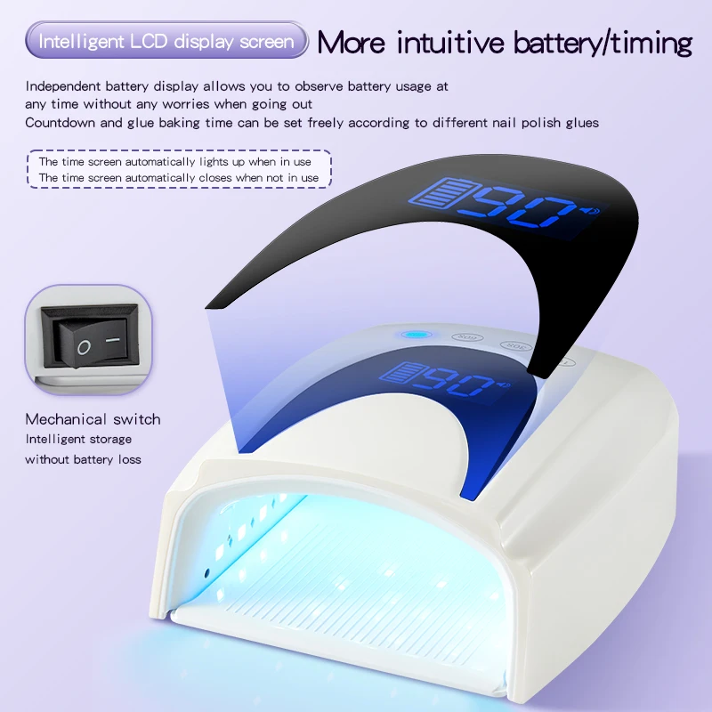 72W Uv Led Nail Lamp Nail Droger Gel Polish Curing Uv Lamp Met Bodem 10S/30S/60S/90S Tijd Auto Sensing Lamp Voor Nail Droger