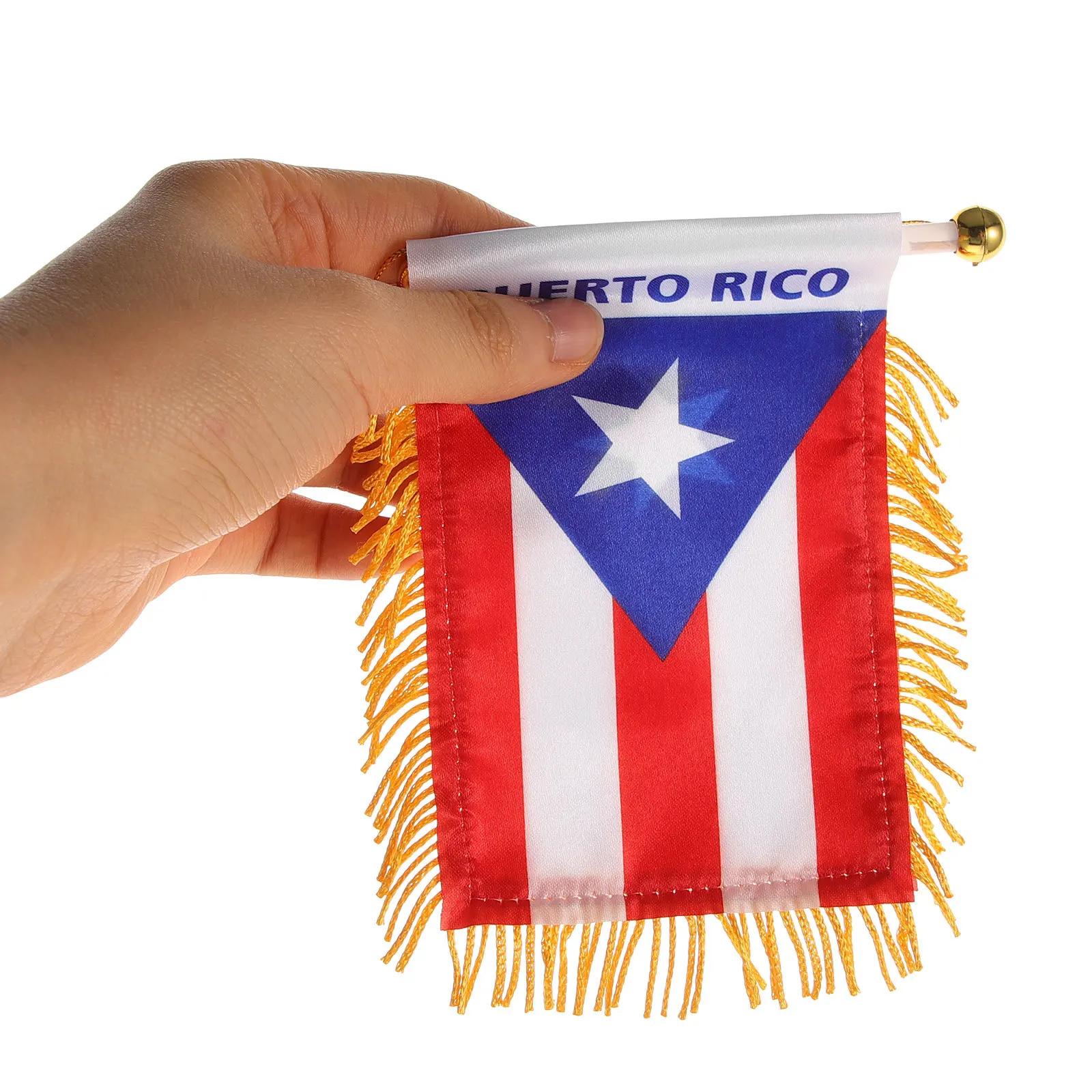 

Stylish Car Hanging Pendant Rearview Mirror Accessory Fade Resistant Easy Install Elegant National Flag Mini House Decoration