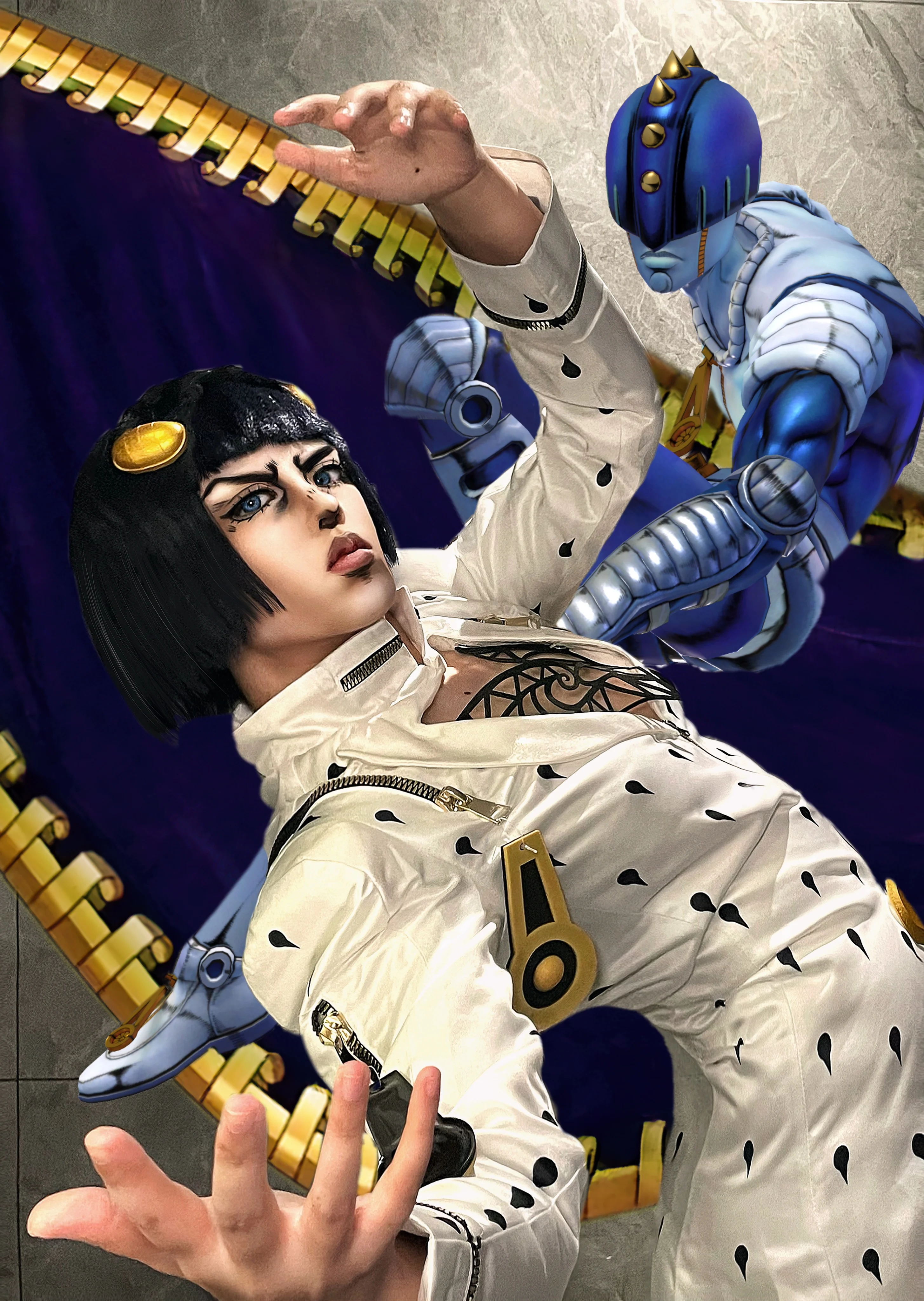 حديثا برونو Bucciarati تأثيري حلي هالوين عيد الميلاد لعب الأدوار حفلة المعرض الهزلي لعبة أنيمي XS-XL