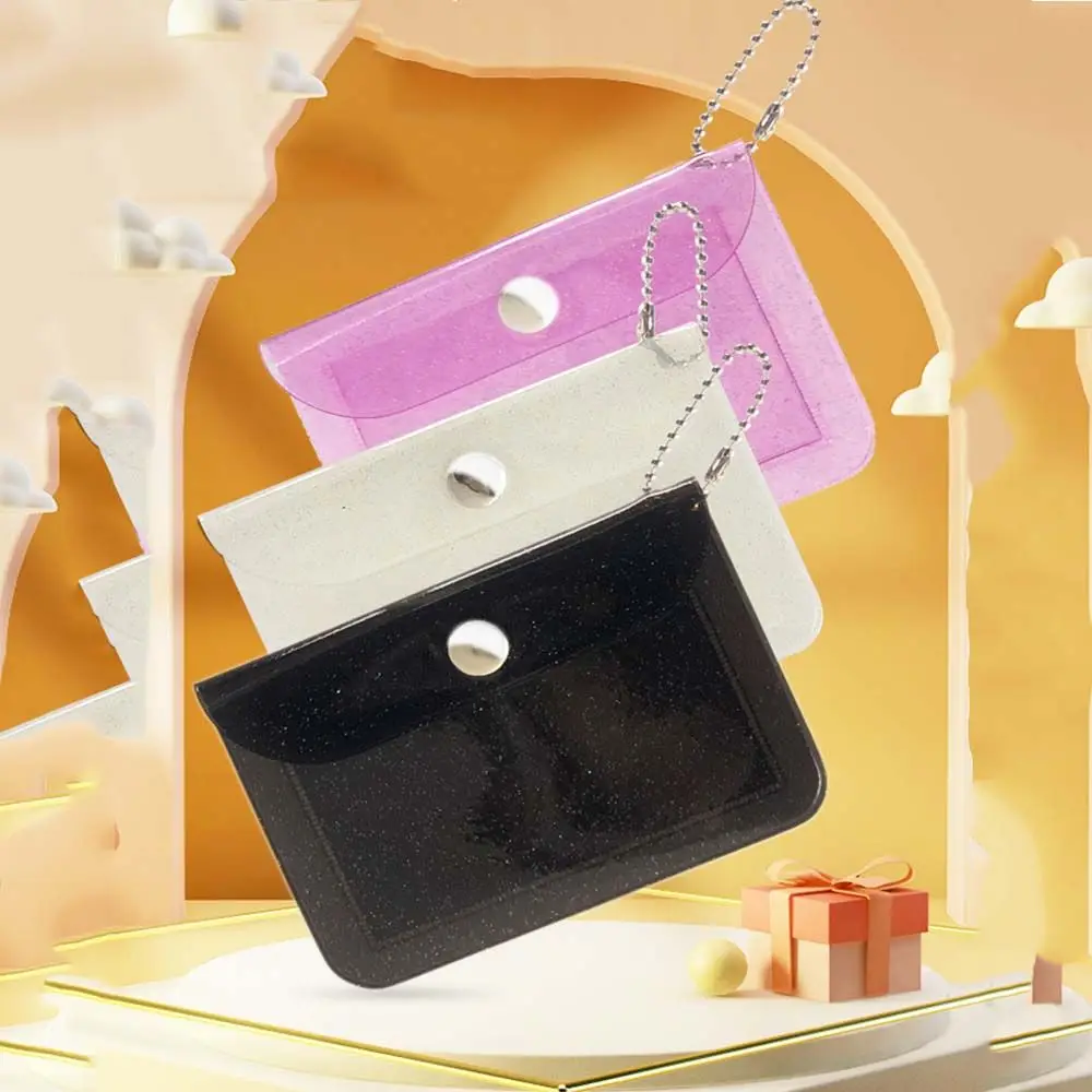 Simple Fashion Waterproof Photo Organizer Card Storage Bag Key ring Coin purse Photo Card Holder Small Wallet Keychain