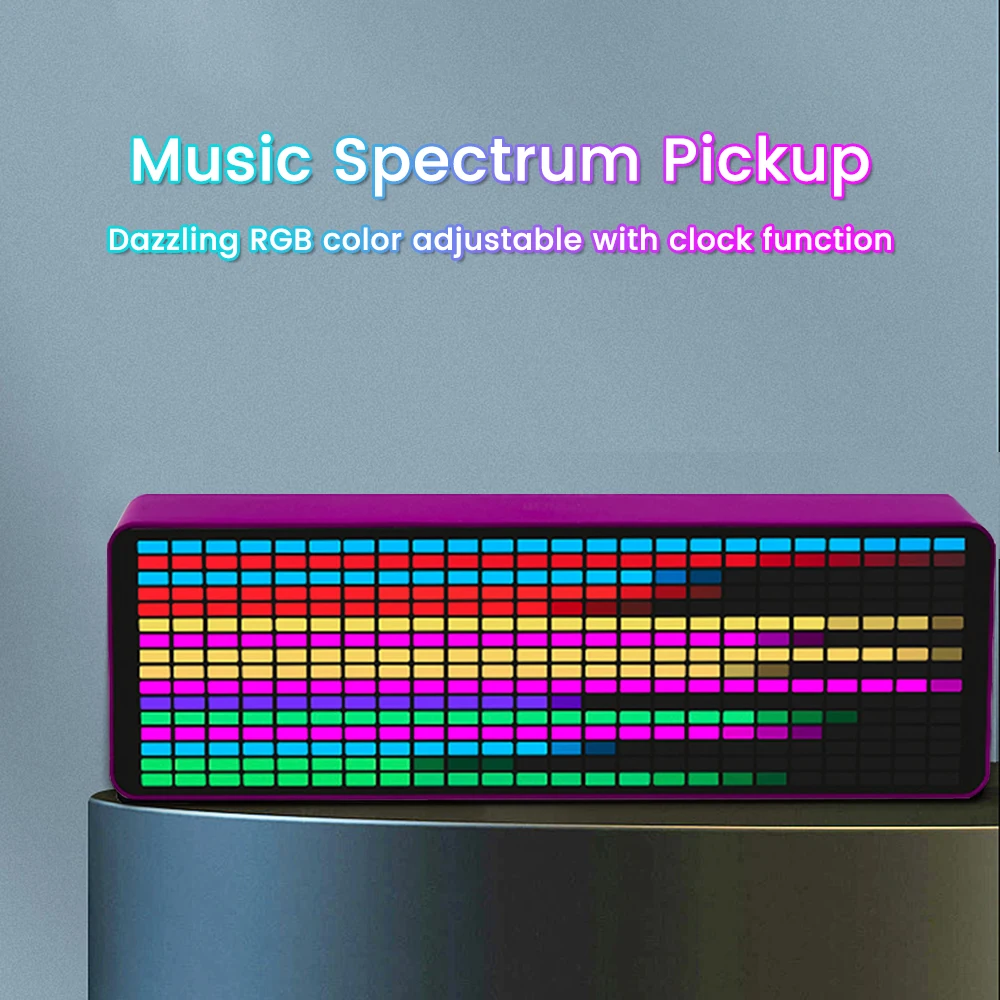 Pantalla de espectro de música led rgb iluminación de espectro de color camioneta de espectro de color lámpara de Ambiente reloj electrónico