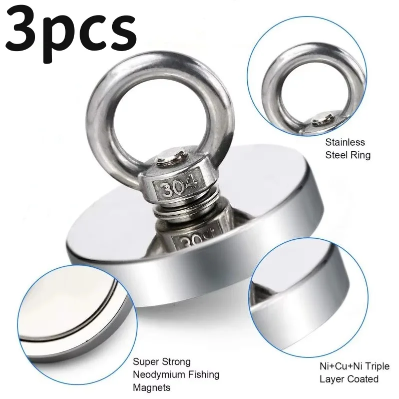 2Pcs Super Magnet Strong Super Powerful Neodymium Magnets N52 Magnetic Fishing Magneat Magnetti Neomidium Imans Search Hook