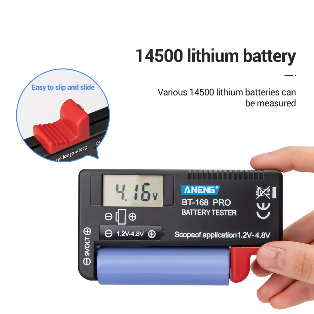 ANENG BT-168 PRO Digital Lithium Battery Capacity Tester analizzatore di carico a scacchi Display Check AAA AA Button Cell Test universale