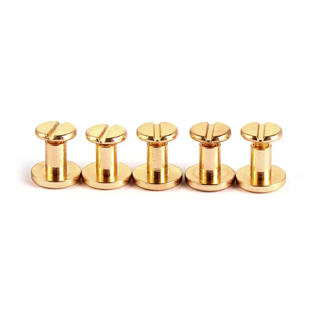 10sets screw DIY Hats Scrapbooking decoration nail Leather Craft Cloth Button Nail Rivets screw Brass
