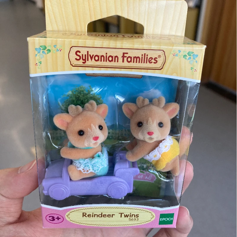 실바니안 가족 아기 침대 자동차 쌍둥이 북극곰 토끼 귀여운 시뮬레이션 장난감 피부 친화적 인 표면 무리 놀이 집 선물