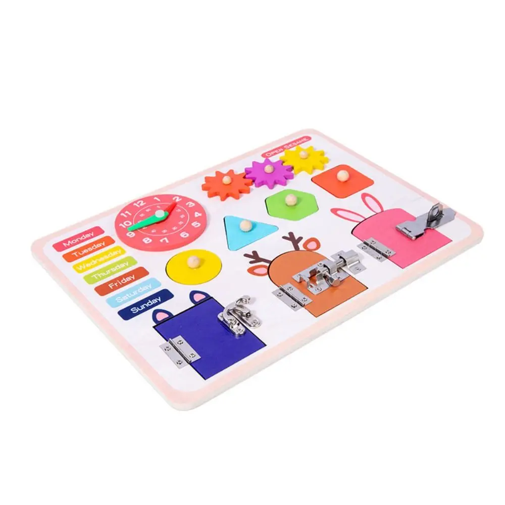 فتح خشبي مشغول مجلس اللعب شكل فارز التعليم المبكر مونتيسوري مشغول مجلس اللعب لغز المحمولة لعبة فتح مونتيسوري