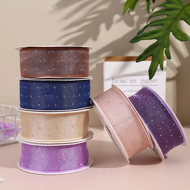 2. 5/4cm Heißprägeband für Haaraccessoires, Organzaband für handgemachte Schleifen, Haarspangen, Kleidungsstücke, Geschenkverpackungen. – Detail 4