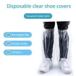 Disposable PE Plastic Waterproof Shoe Cover Protective Shoe Covers Wholesale Rain Shoe Cover  Rain Boot Cover Waterproof