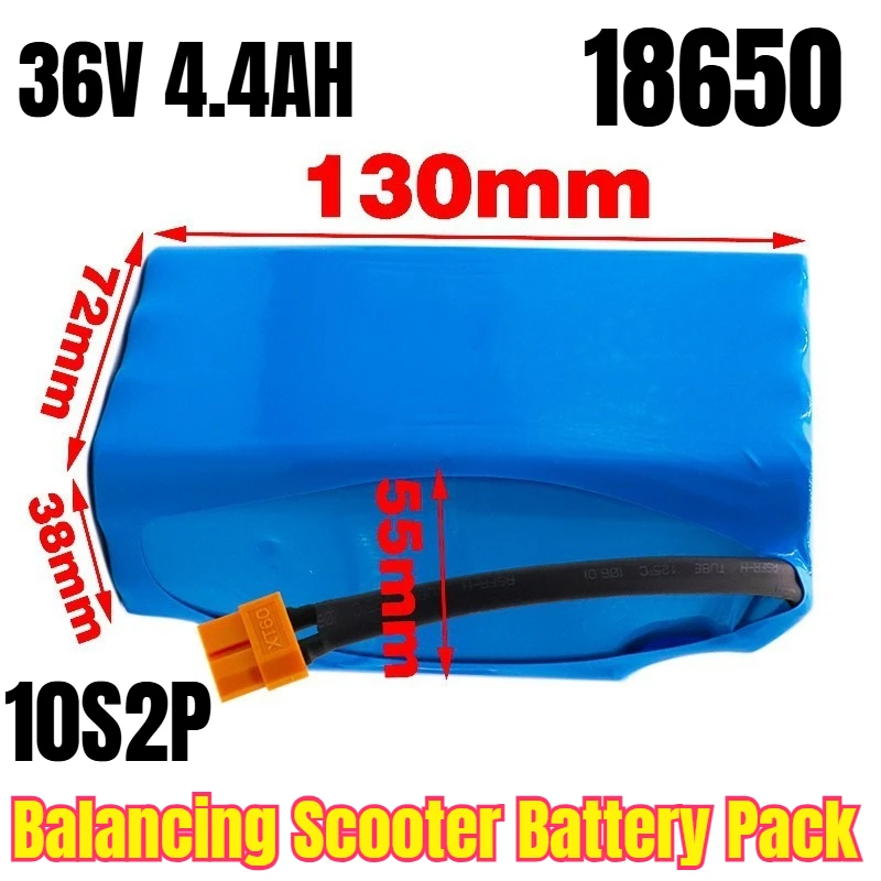 

36V 4.4AH 10S2P 18650 Balancing Scooter Battery Pack
