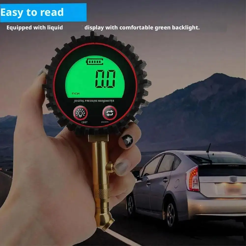 Tire Pressure Gauge 3-255PSI Backlight LCD Display Digital Air Pressure Gauge For Car Trucks Bikes Car Accessories Tool H0R2