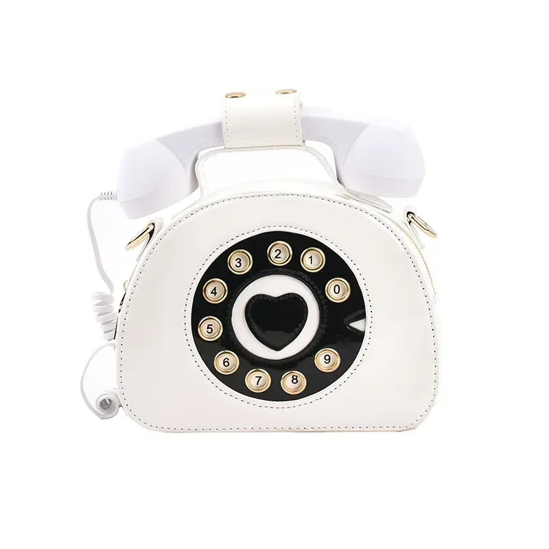 Stylish Women Telephone Shaped Crossbody PU Leather Shoulder Bag Female Casual Handbag Shopping Street School Satchel Tote Purse